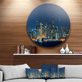 San Francisco Skyline at Night - Architecture Round Metal Wall Art