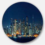 San Francisco Skyline at Night - Architecture Round Metal Wall Art