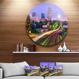 Winston Salem North Carolina - Architecture Circle Metal Wall Decor