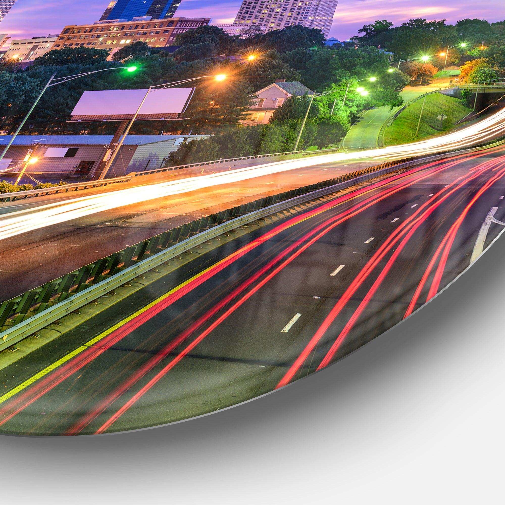 Winston Salem North Carolina - Architecture Circle Metal Wall Decor