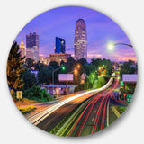 Winston Salem North Carolina - Architecture Circle Metal Wall Decor