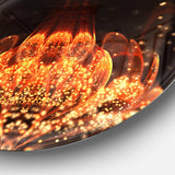 Bright Orange Glossy Fractal Flower - Floral Circle Metal Wall Decor