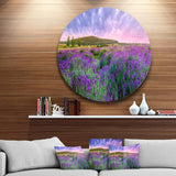 Summer Lavender Field in Tihany - Landscape Metal Circle Wall Art