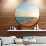 Quiet Evening Blue Beach - Sea & Shore Metal Circle Wall Art