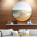 Wide Seashore with Crystal Waters - Sea & Shore Circle Metal Wall Decor