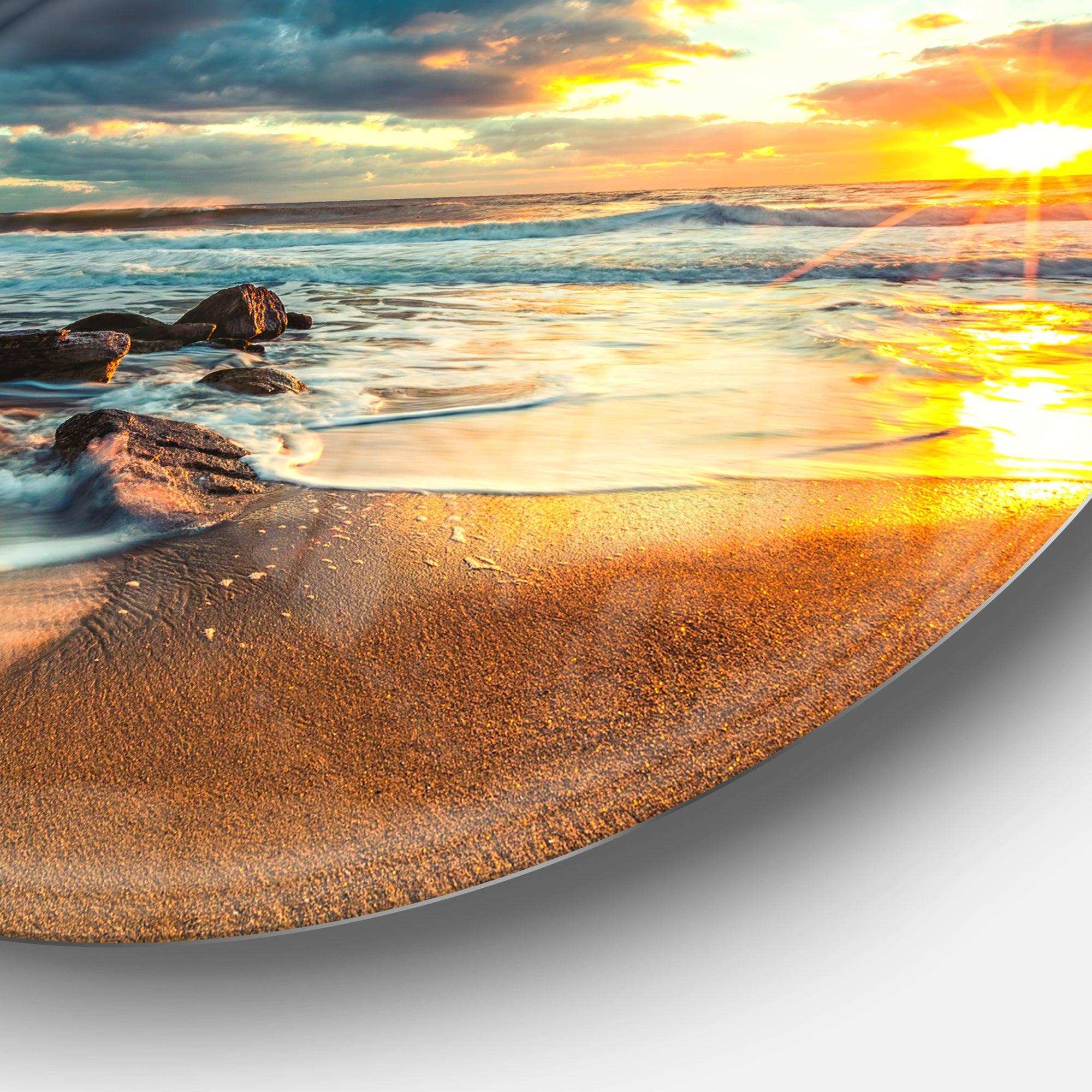Beautiful Cloudscape over the Sea - Sea & Shore Large Metal Circle Wall Art