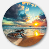 Beautiful Cloudscape over the Sea - Sea & Shore Large Metal Circle Wall Art