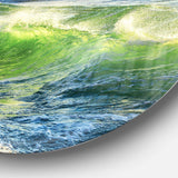 Sunrise and Shining Waves in Ocean - Sea & Shore Metal Circle Wall Art