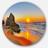 Beautiful Sunrise by Beach in Tathra - Sea & Shore Round Metal Wall Art