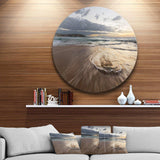 Morning with Playful Surf and Pleasant Sky - Sea & Shore Metal Circle Wall Art