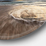 Morning with Playful Surf and Pleasant Sky - Sea & Shore Metal Circle Wall Art