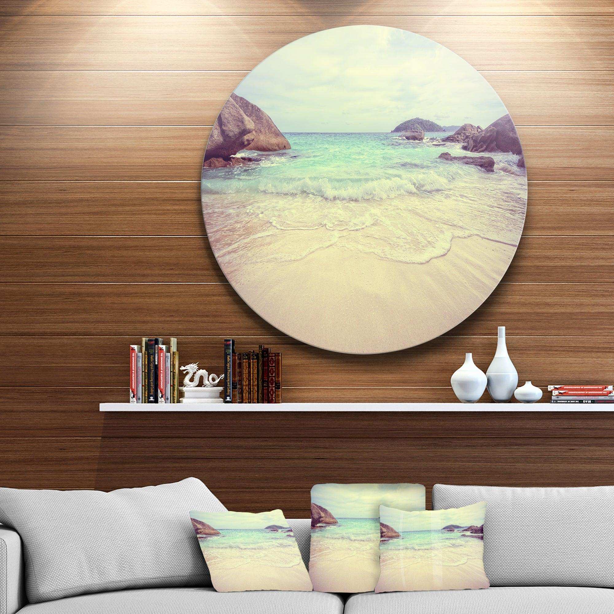 Vintage Style Seashore Thailand - Sea & Shore Round Metal Wall Art