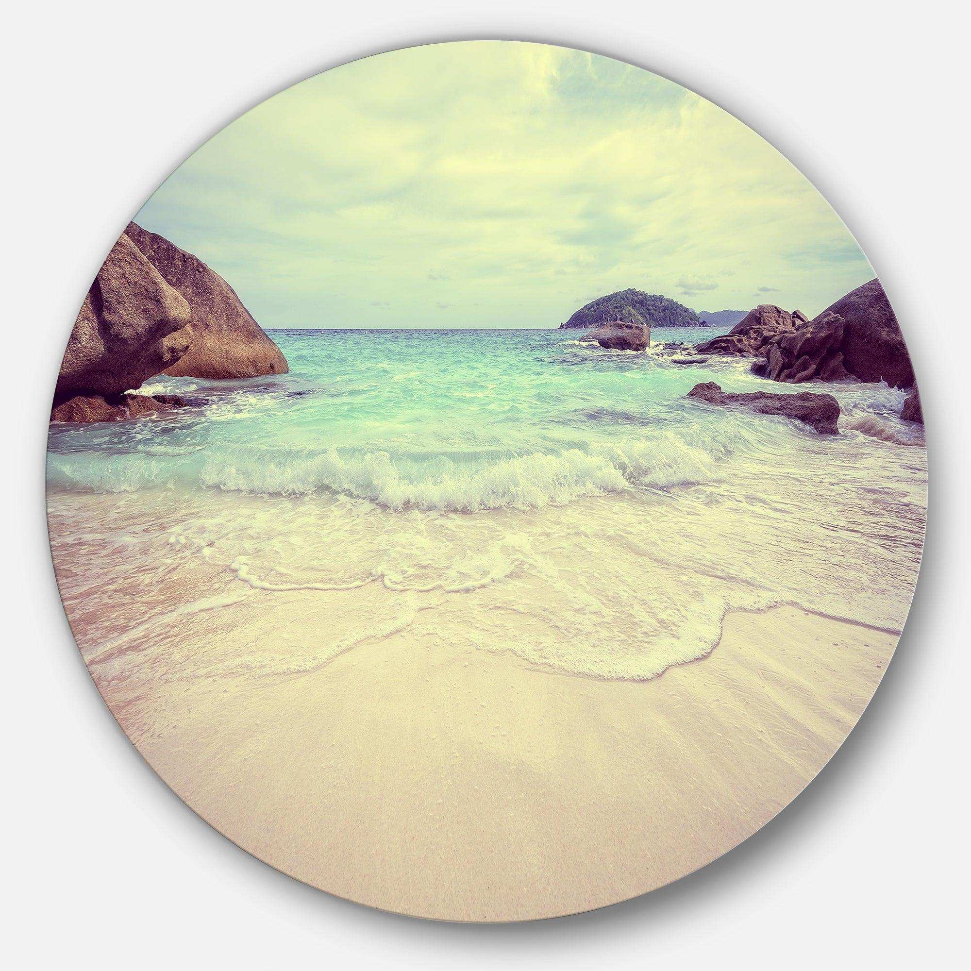 Vintage Style Seashore Thailand - Sea & Shore Round Metal Wall Art