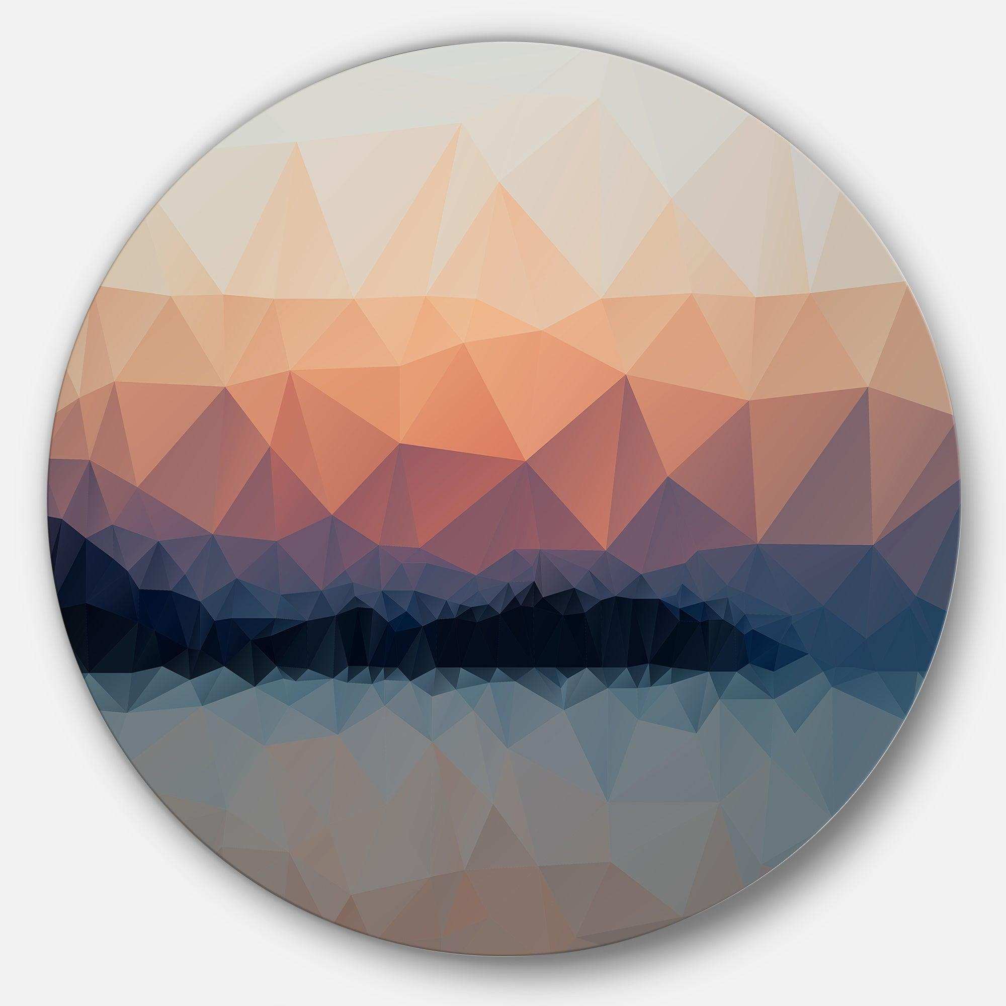 Sky Sea and Beach Abstract Vector View - Sea & Shore Circle Metal Wall Decor