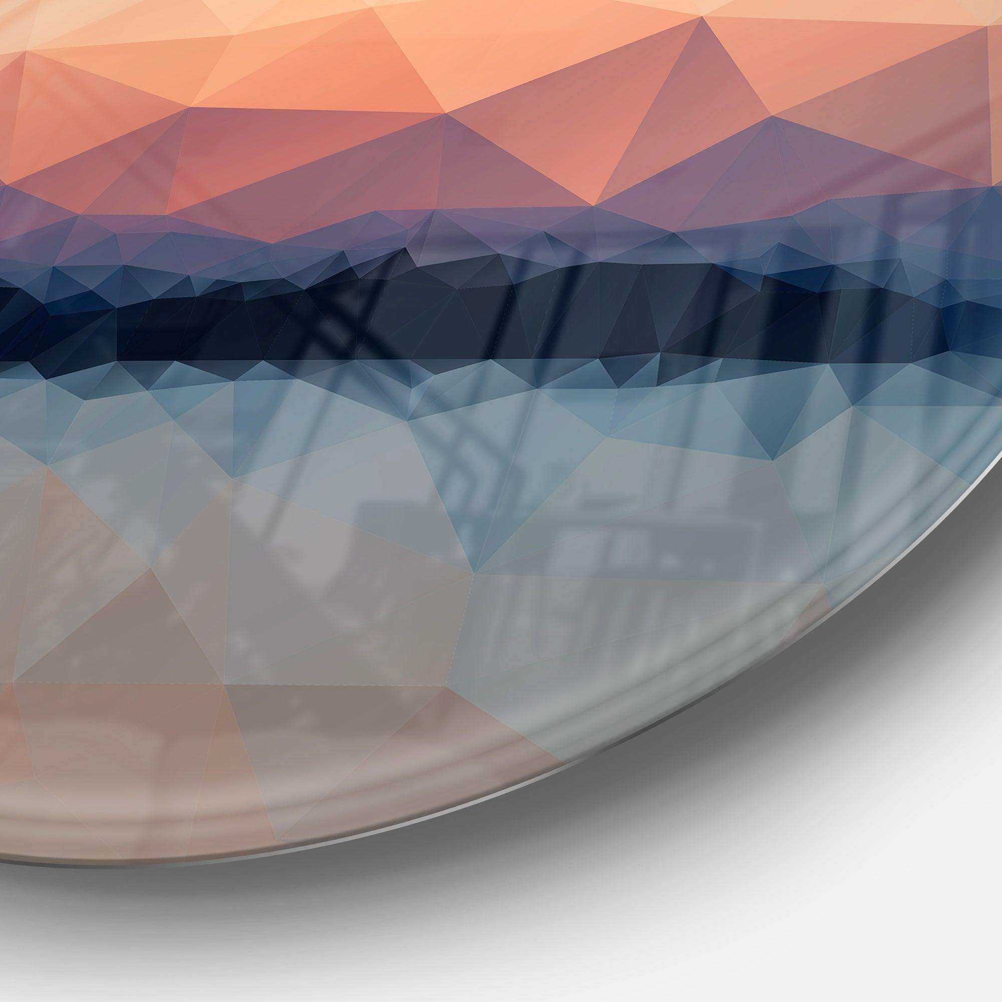 Sky Sea and Beach Abstract Vector View - Sea & Shore Circle Metal Wall Decor