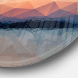 Sky Sea and Beach Abstract Vector View - Sea & Shore Circle Metal Wall Decor