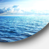 Blue Caribbean Sea and Perfect Blue Sky - Sea & Shore Metal Circle Wall Art