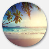 Typical Sunset on Seychelles Beach - Sea & Shore Circle Metal Wall Decor