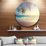 Typical Sunset on Seychelles Beach - Sea & Shore Circle Metal Wall Decor