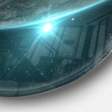 Sunrise in Earth from Space - Landscape Round Metal Wall Art