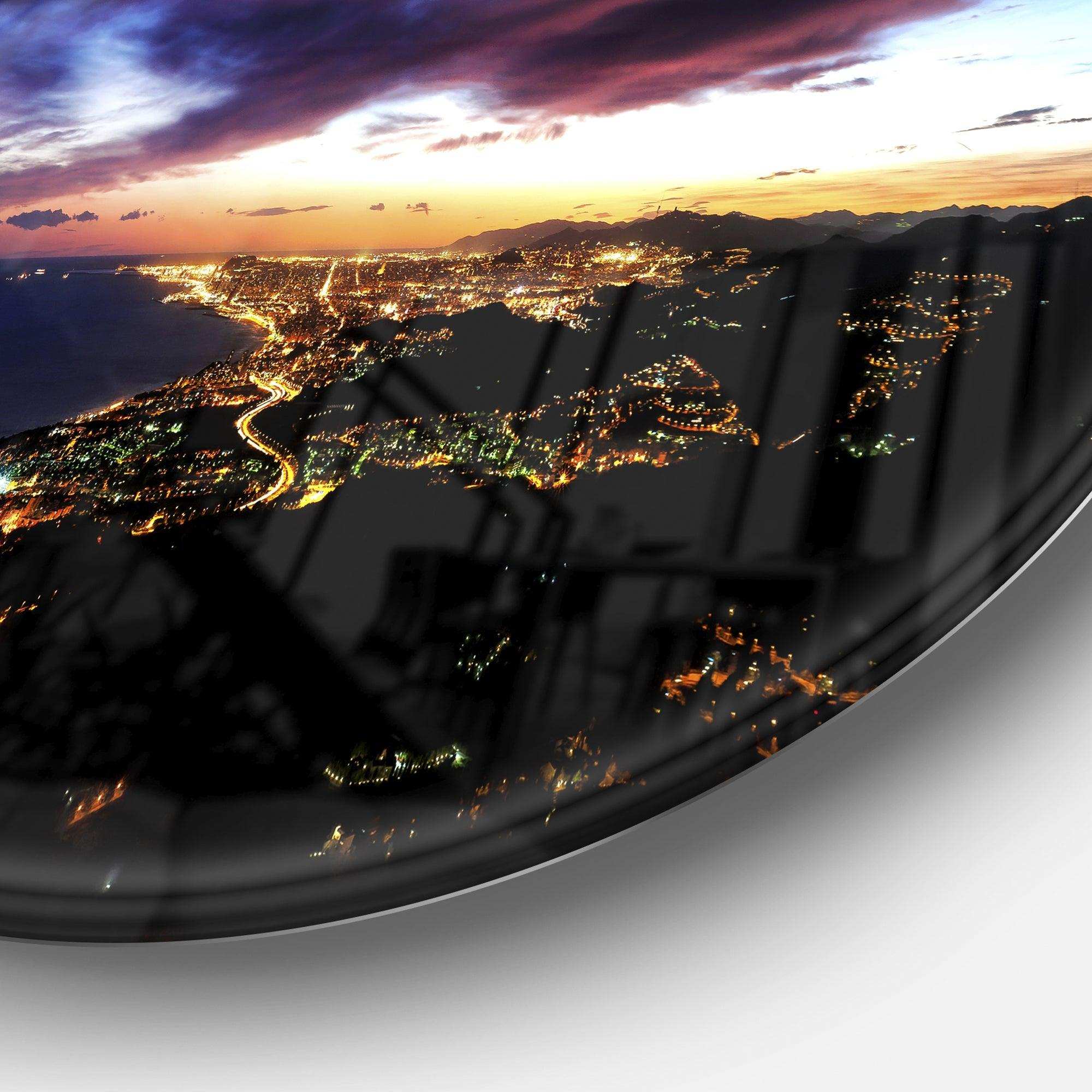 Barcelona Skyline Panorama - Architecture Circle Metal Wall Decor