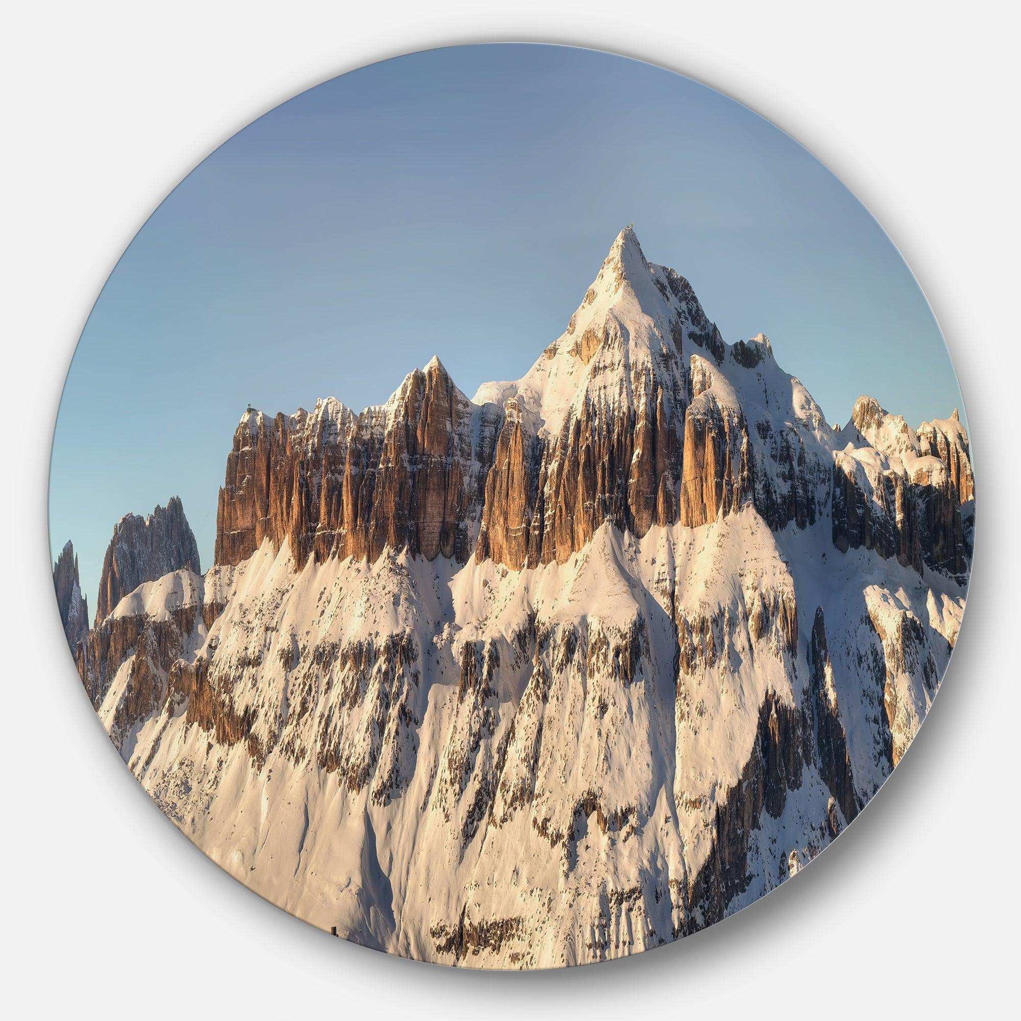 Overcast Sky over Italian Alps - Landscape Circle Metal Wall Decor