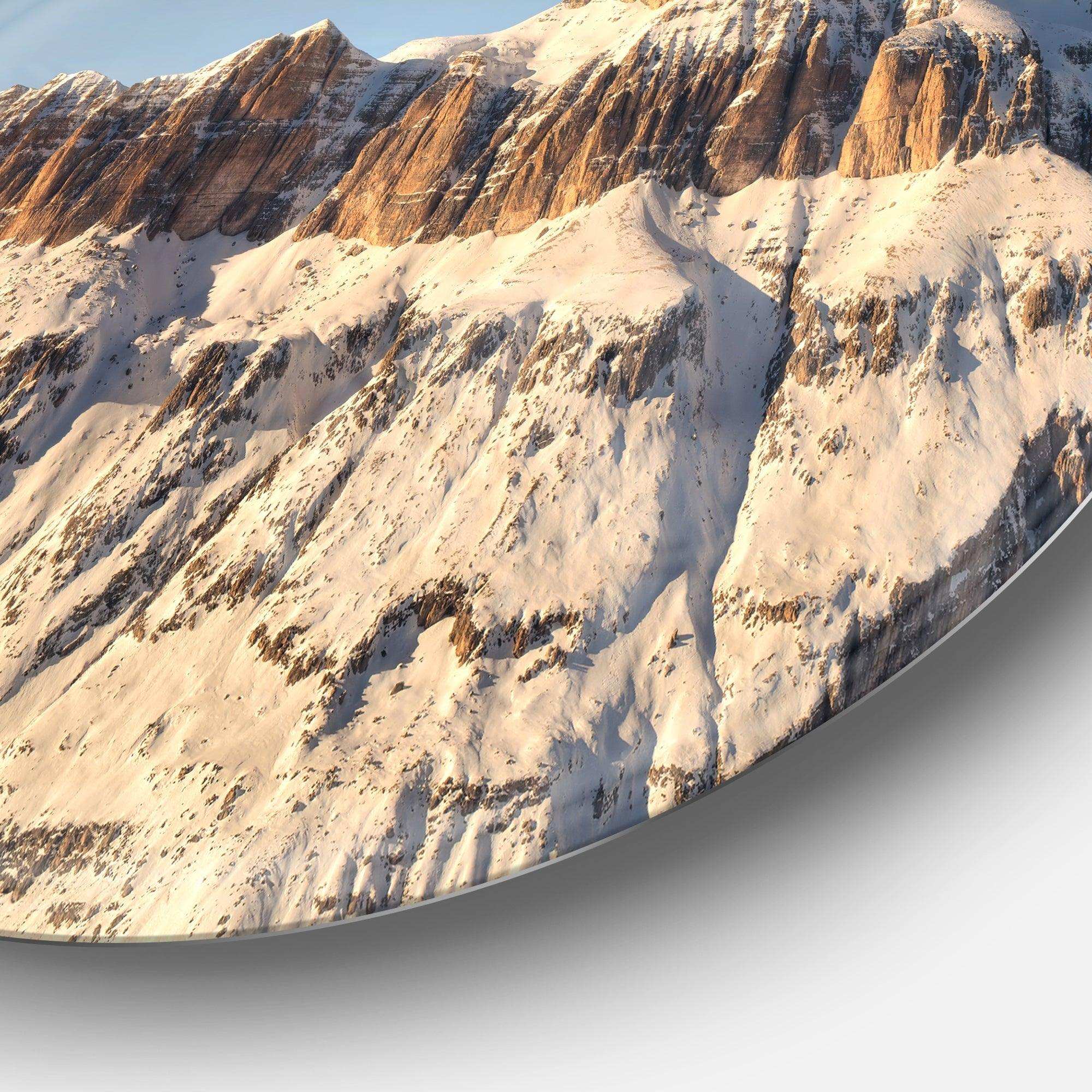 Overcast Sky over Italian Alps - Landscape Circle Metal Wall Decor