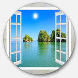 Open Window to Ocean Islets - Landscape Circle Metal Wall Decor