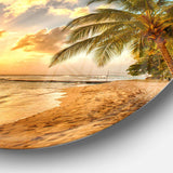 Gorgeous Beach of Island Barbados - Sea & Shore Round Metal Wall Art
