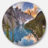 Moraine Lake in Banff Park Canada - Landscape Metal Circle Wall Art