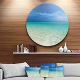Turquoise Ocean Under Blue Sky - Sea & Shore Circle Metal Wall Decor