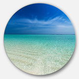 Turquoise Ocean Under Blue Sky - Sea & Shore Circle Metal Wall Decor