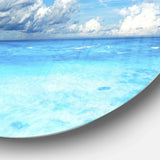 Bright Blue Waters and Sky Panorama - Sea & Shore Circle Metal Wall Decor