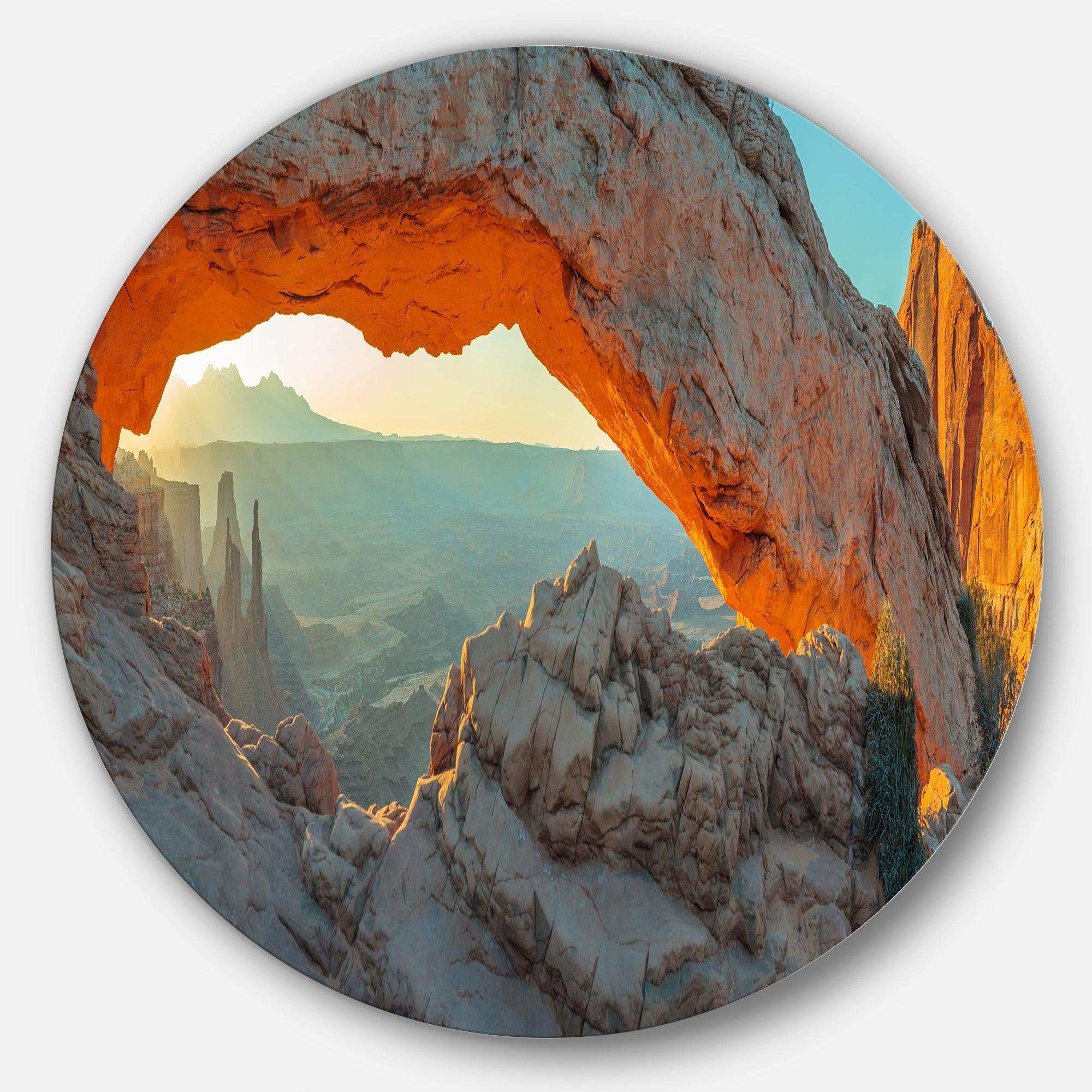 Mesa Arch Canyon lands Utah Park - Landscape Circle Metal Wall Decor