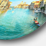 Vibrant Evening Venice Italy - Architecture Oversized Circle Metal Wall Art