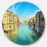 Vibrant Evening Venice Italy - Architecture Oversized Circle Metal Wall Art