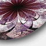 Soft Pink Digital Art Fractal Flower - Floral Circle Metal Wall Decor