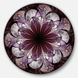 Soft Pink Digital Art Fractal Flower - Floral Circle Metal Wall Decor