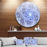 Glittering Gold Purple Fractal Flower - Floral Metal Circle Wall Art