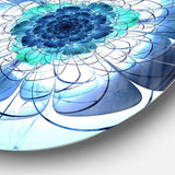 Blue and Purple Rounded Flower - Floral Round Metal Wall Art