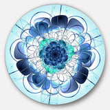 Blue and Purple Rounded Flower - Floral Round Metal Wall Art