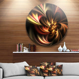 Glossy Yellow and Red Fractal Flower - Floral Circle Metal Wall Decor