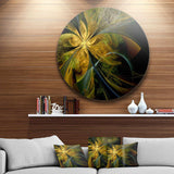 Symmetrical Fractal Flower in Gold - Floral Circle Metal Wall Decor