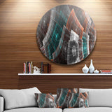 Brown Psychedelic Fractal Metal Grid Art - Abstract Metal Circle Wall Art