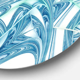 Unique Blue Fractal Design Pattern - Abstract Circle Metal Wall Decor