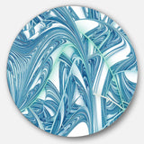 Unique Blue Fractal Design Pattern - Abstract Circle Metal Wall Decor