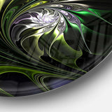 Multi Colored Green Stained Glass - Floral Metal Circle Wall Art