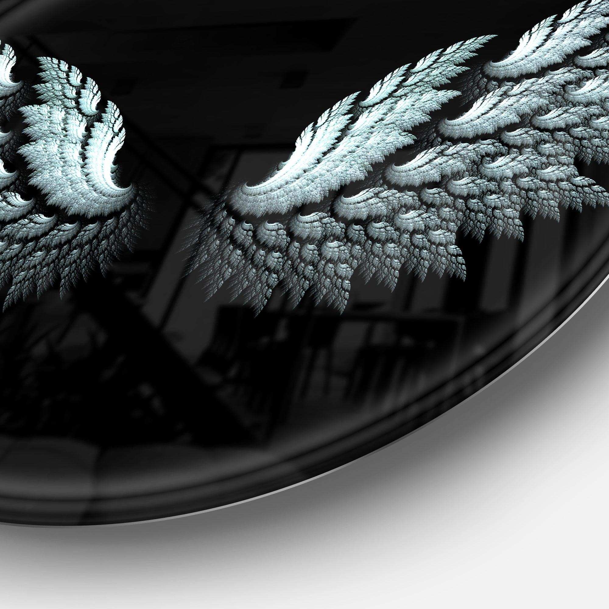 Angel Wings on Black Background - Abstract Circle Metal Wall Decor