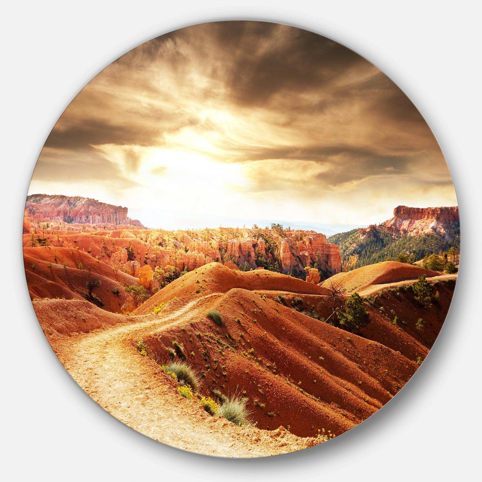 Beautiful View of Bryce Canyon - Landscape Metal Circle Wall Art