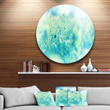 Light Blue Mountain Plain Flowers - Floral Metal Circle Wall Art